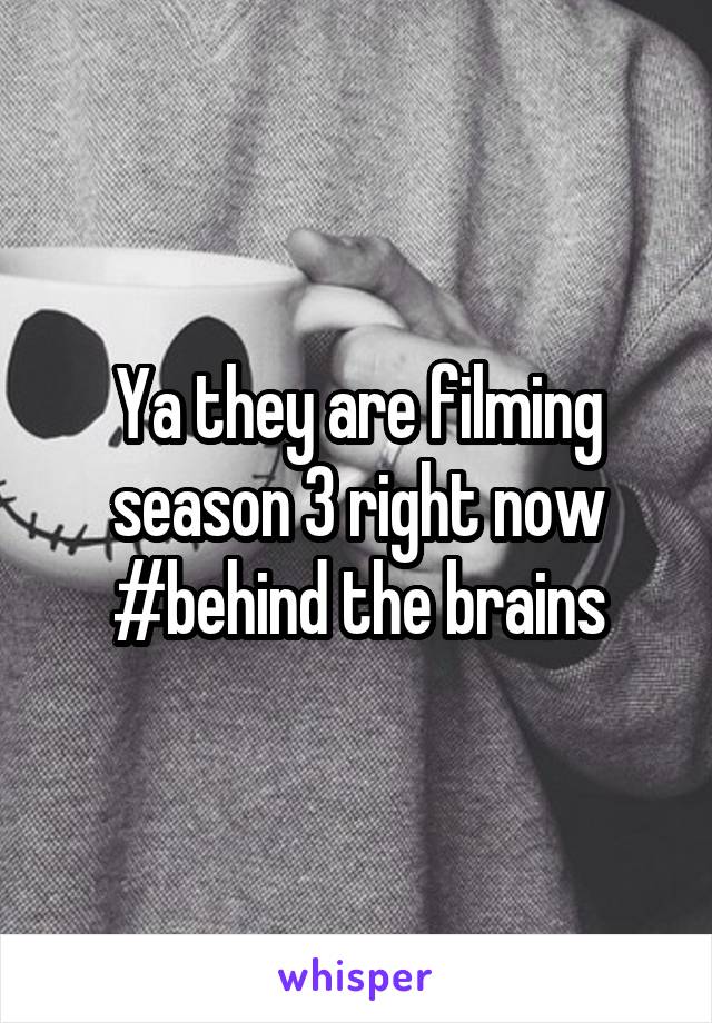 Ya they are filming season 3 right now
#behind the brains
