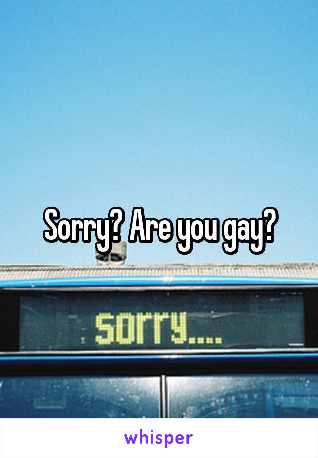 Sorry? Are you gay?