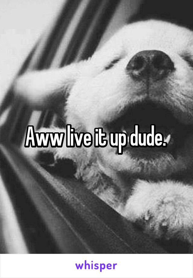 Aww live it up dude. 