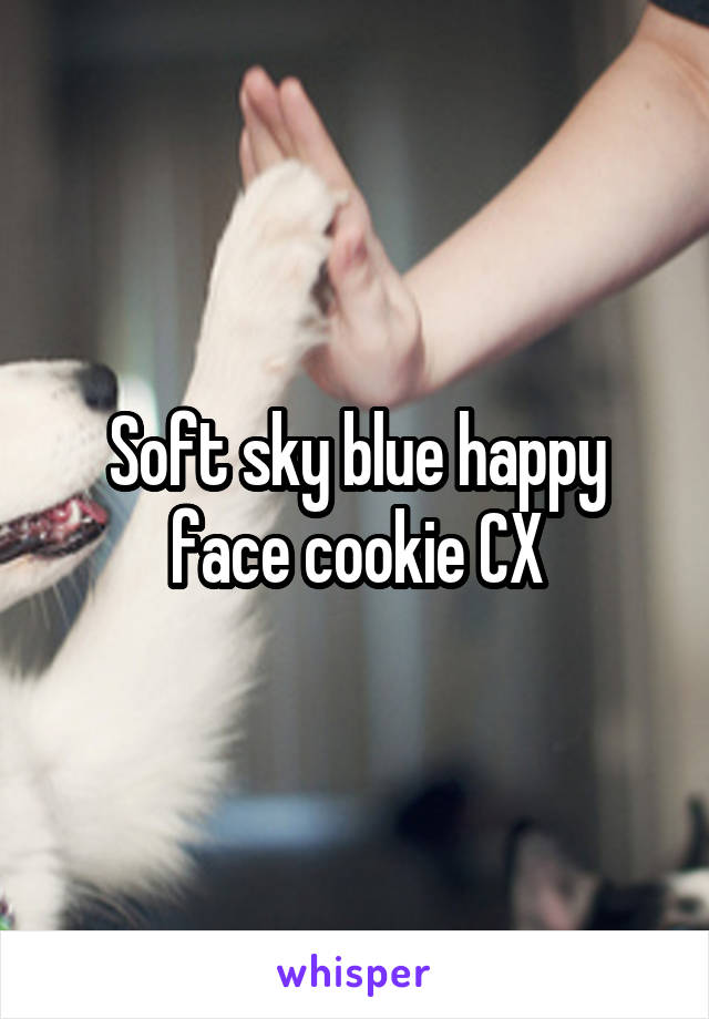 Soft sky blue happy face cookie CX