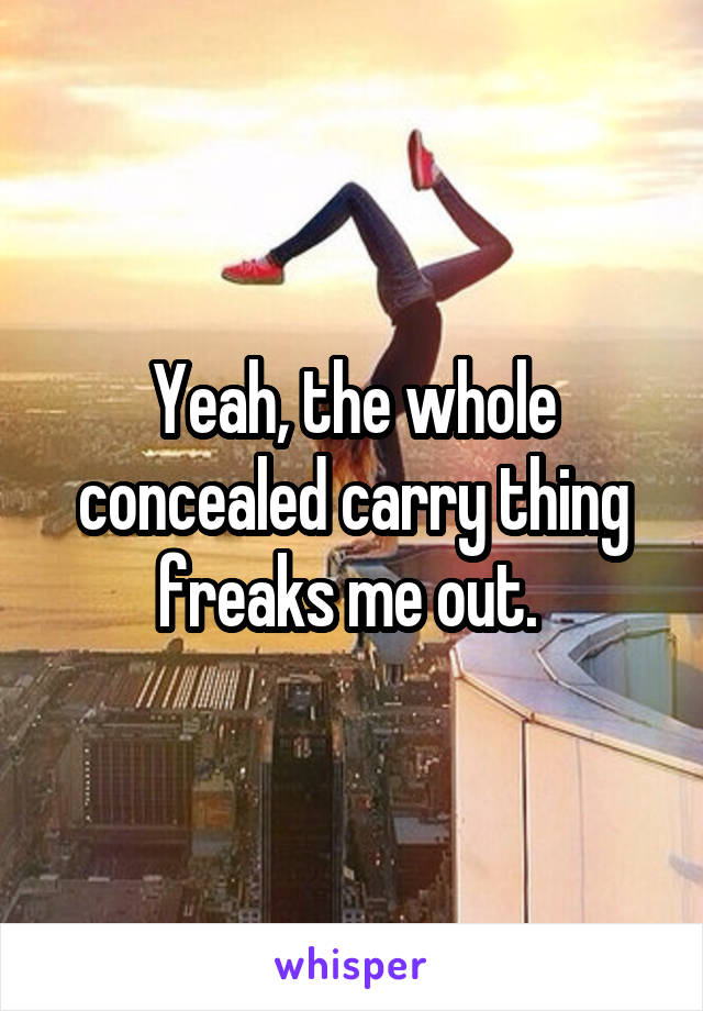 Yeah, the whole concealed carry thing freaks me out. 