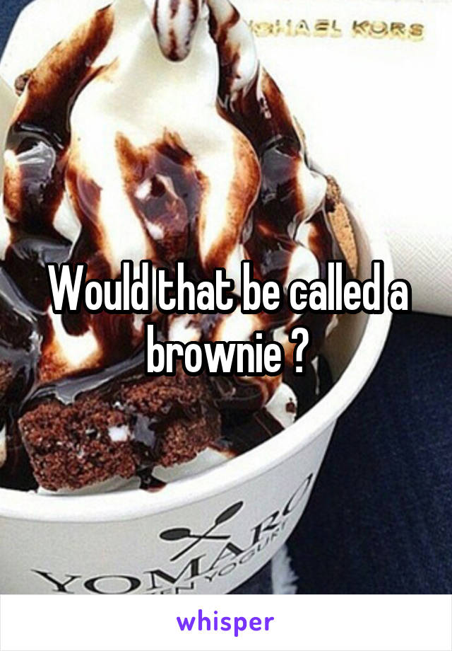 Would that be called a brownie ?