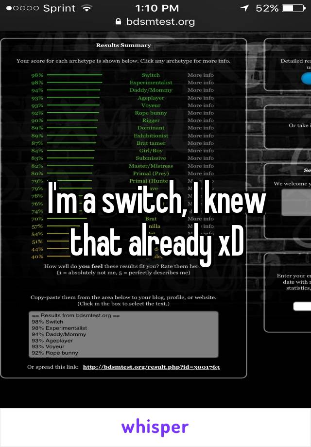 I'm a switch, I knew that already xD