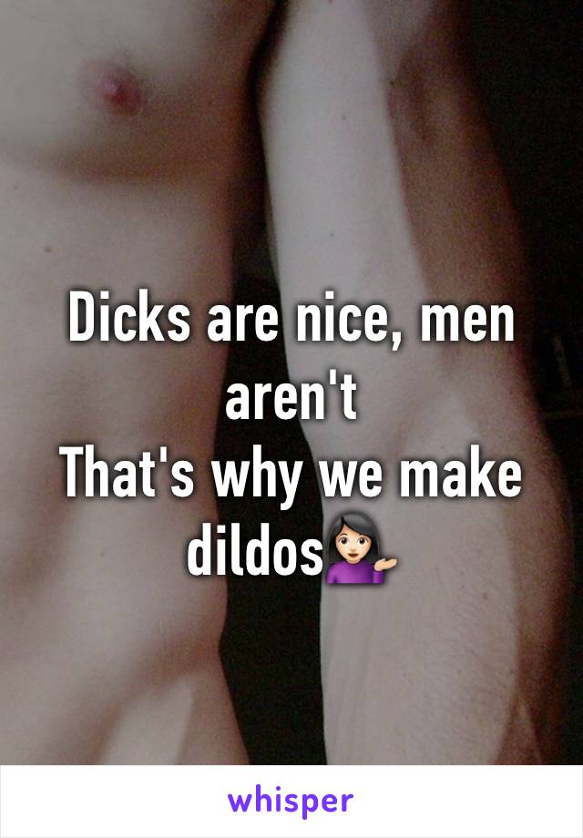 Dicks are nice, men aren't 
That's why we make dildos💁🏻