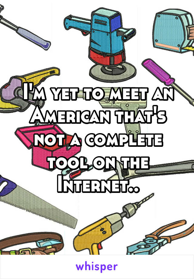 I'm yet to meet an American that's not a complete tool on the Internet..