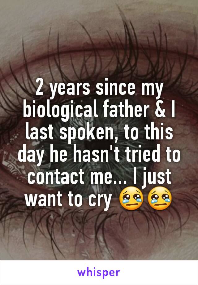 2 years since my biological father & I last spoken, to this day he hasn't tried to contact me... I just want to cry 😢😢