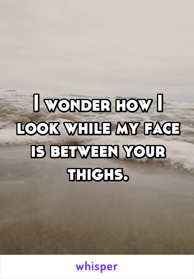 I wonder how I look while my face is between your thighs.