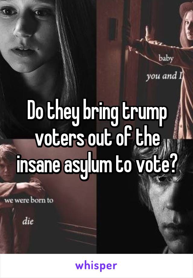 Do they bring trump voters out of the insane asylum to vote?