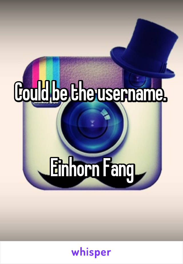 Could be the username. 


Einhorn Fang