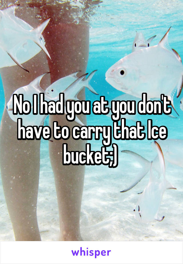 No I had you at you don't have to carry that Ice bucket;) 