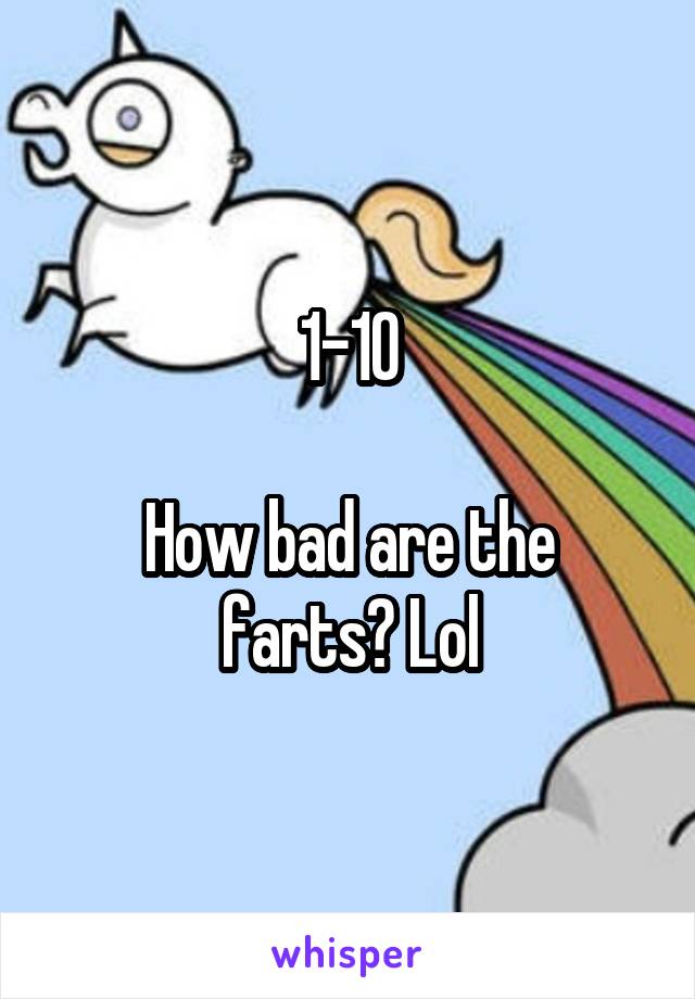 1-10

How bad are the farts? Lol