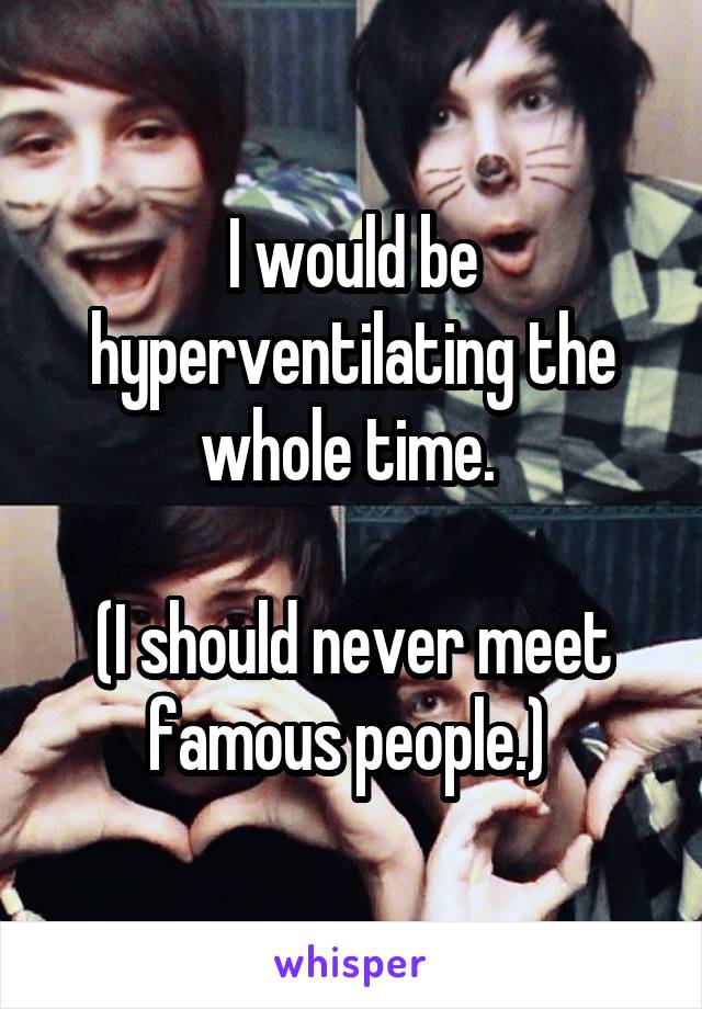 I would be hyperventilating the whole time. 

(I should never meet famous people.) 