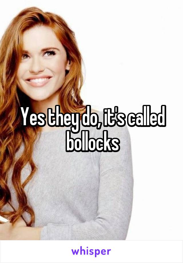 Yes they do, it's called bollocks