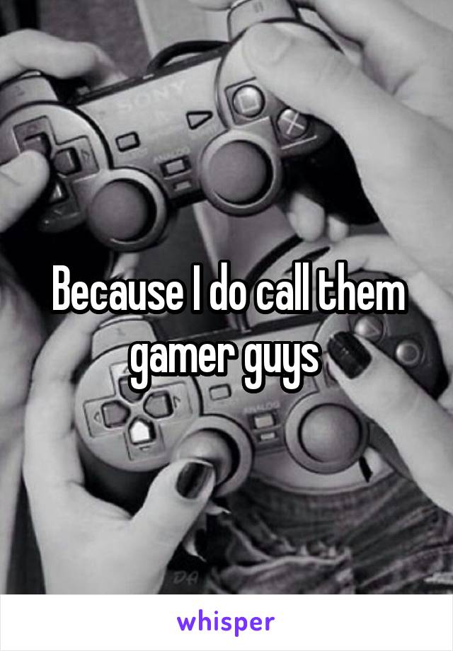 Because I do call them gamer guys 