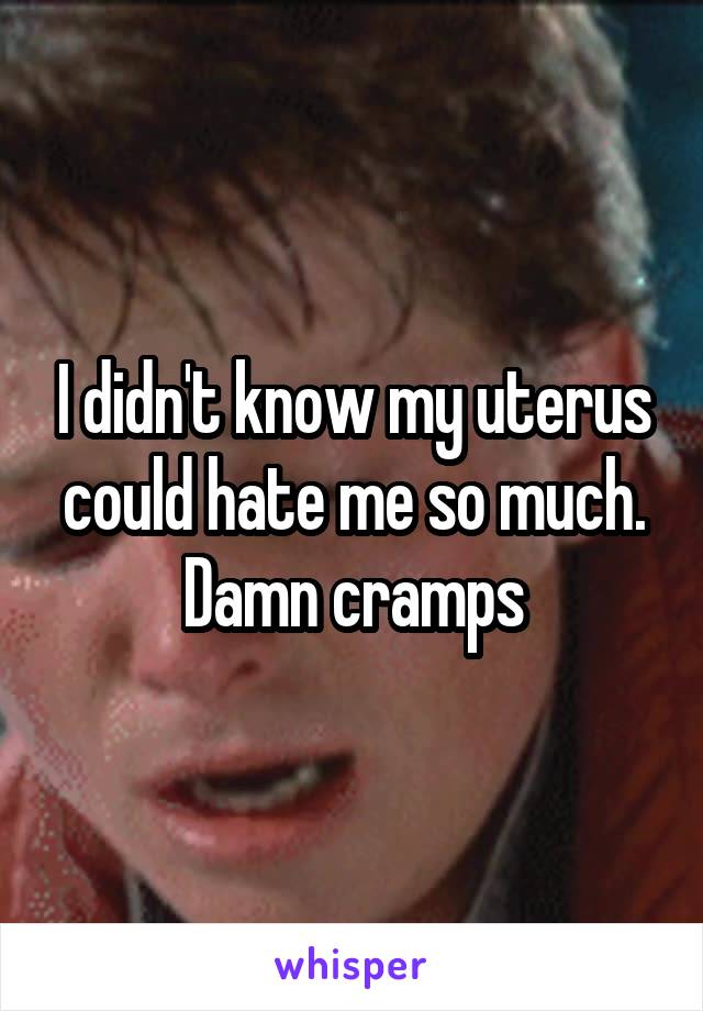 I didn't know my uterus could hate me so much. Damn cramps