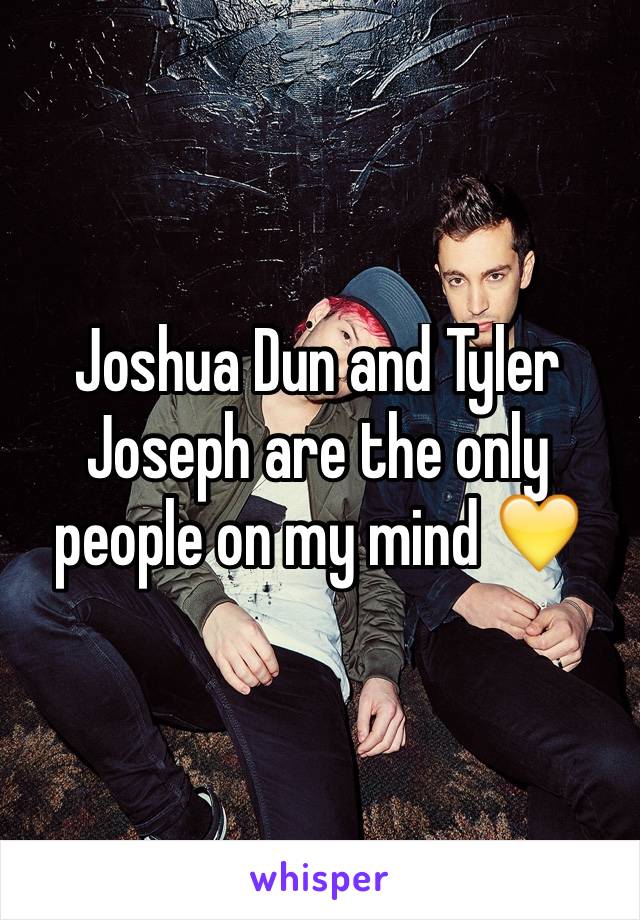 Joshua Dun and Tyler Joseph are the only people on my mind 💛