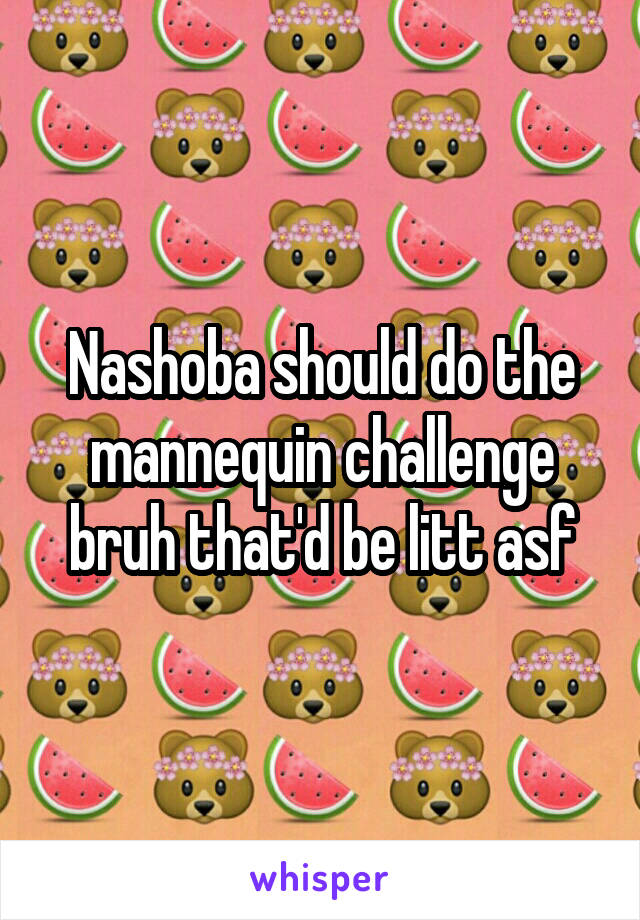 Nashoba should do the mannequin challenge bruh that'd be litt asf