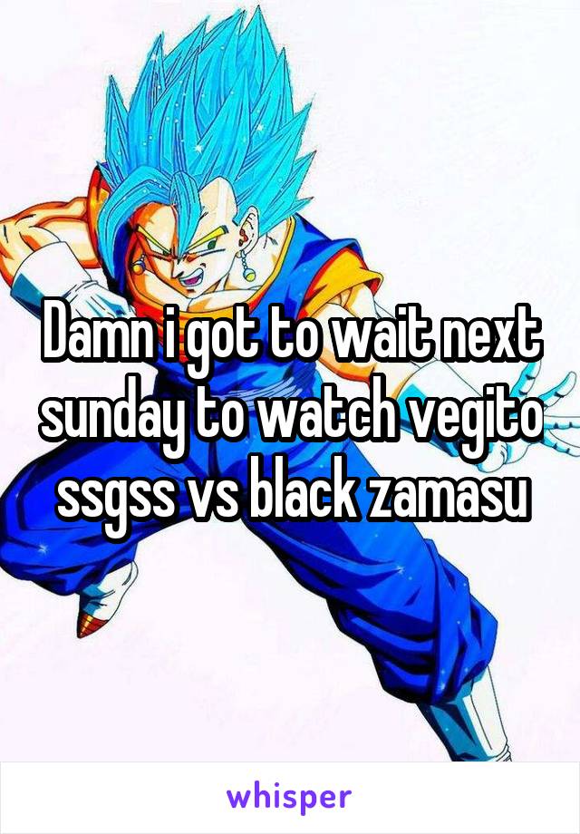 Damn i got to wait next sunday to watch vegito ssgss vs black zamasu
