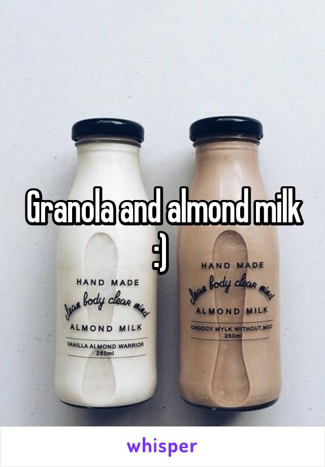 Granola and almond milk :) 