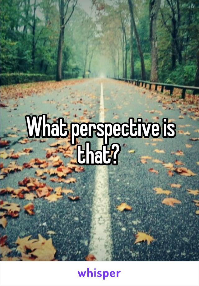What perspective is that? 