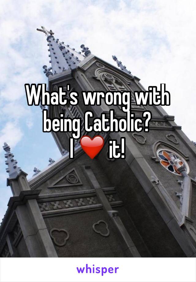 What's wrong with being Catholic? 
I ❤️ it!