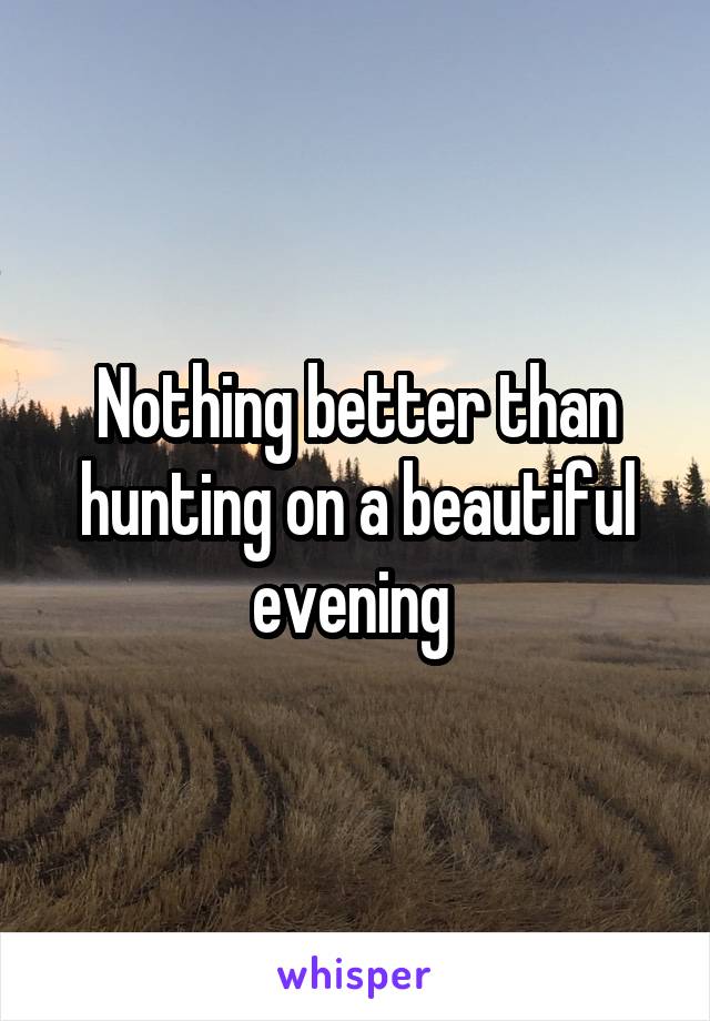 Nothing better than hunting on a beautiful evening 