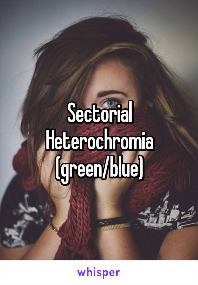 Sectorial Heterochromia (green/blue)