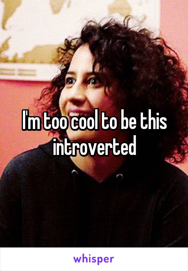 I'm too cool to be this introverted