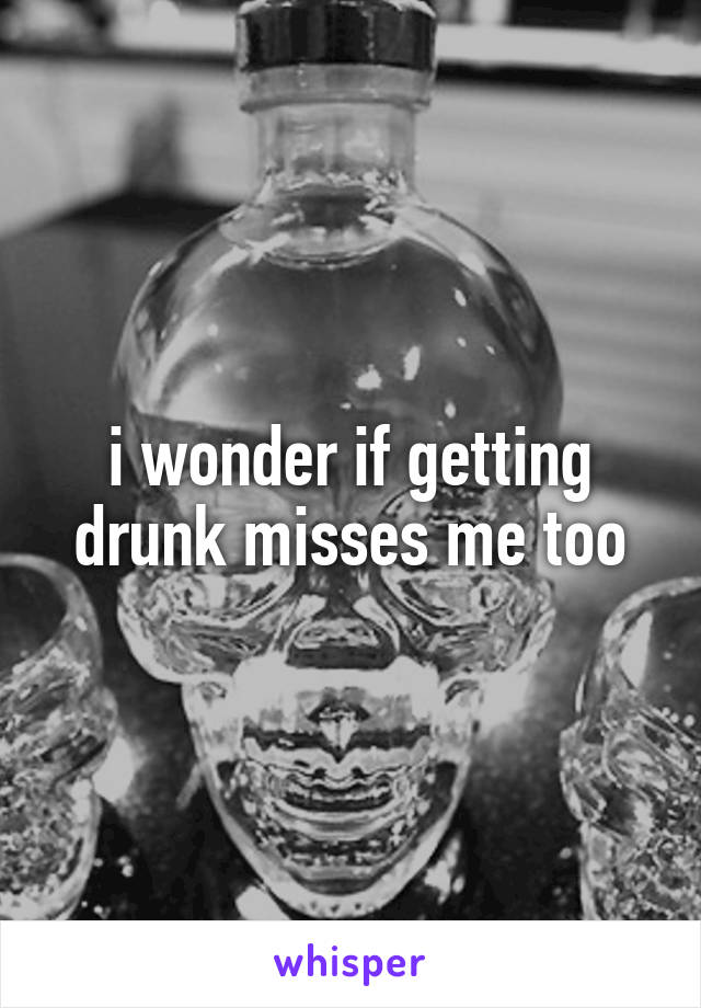 i wonder if getting drunk misses me too