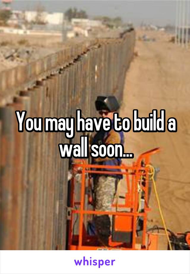 You may have to build a wall soon...