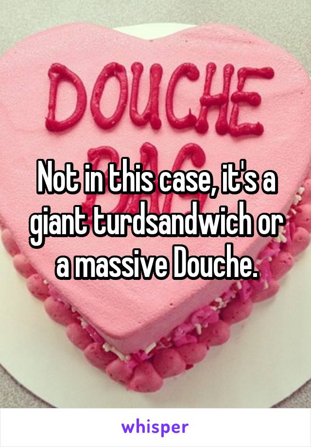 Not in this case, it's a giant turdsandwich or a massive Douche.