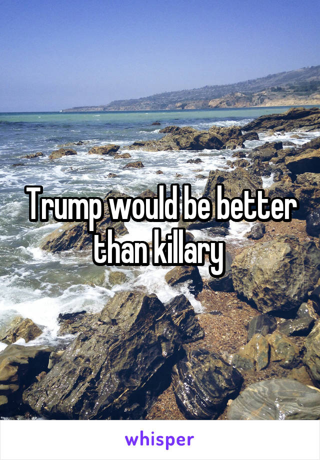 Trump would be better than killary 