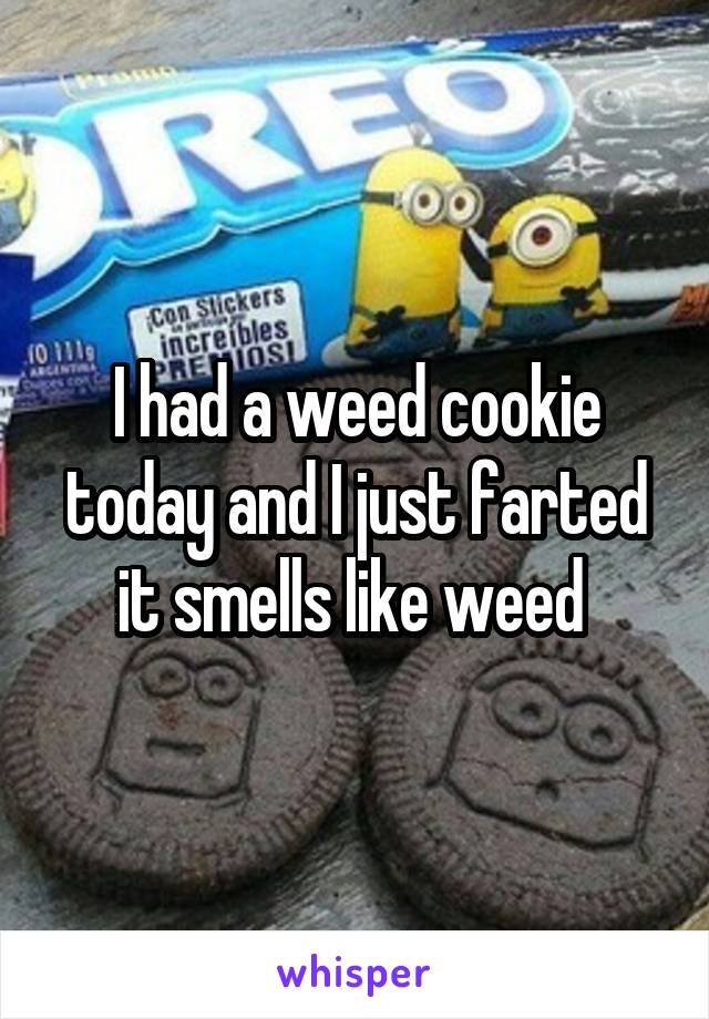 I had a weed cookie today and I just farted it smells like weed 