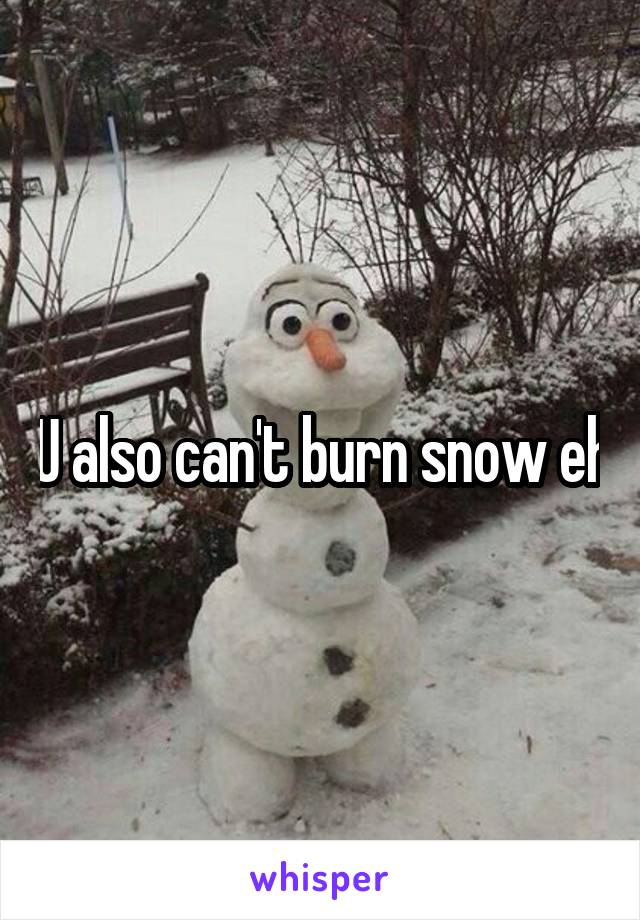 U also can't burn snow eh