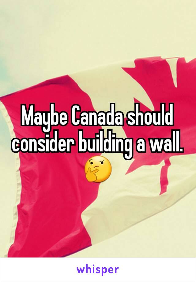 Maybe Canada should consider building a wall. 🤔