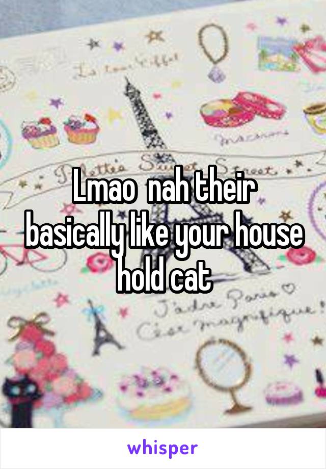 Lmao  nah their basically like your house hold cat