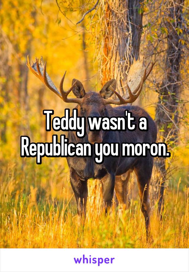 Teddy wasn't a Republican you moron.