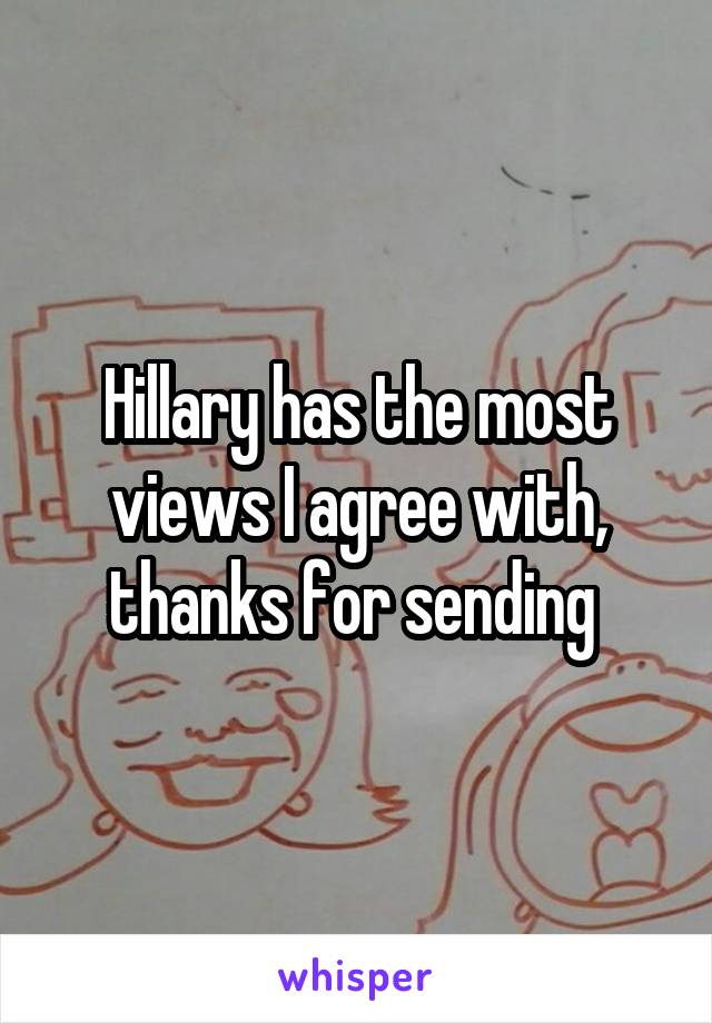 Hillary has the most views I agree with, thanks for sending 