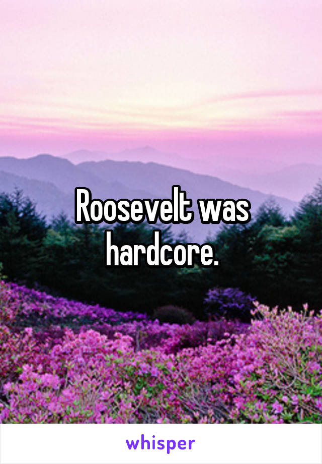 Roosevelt was hardcore.