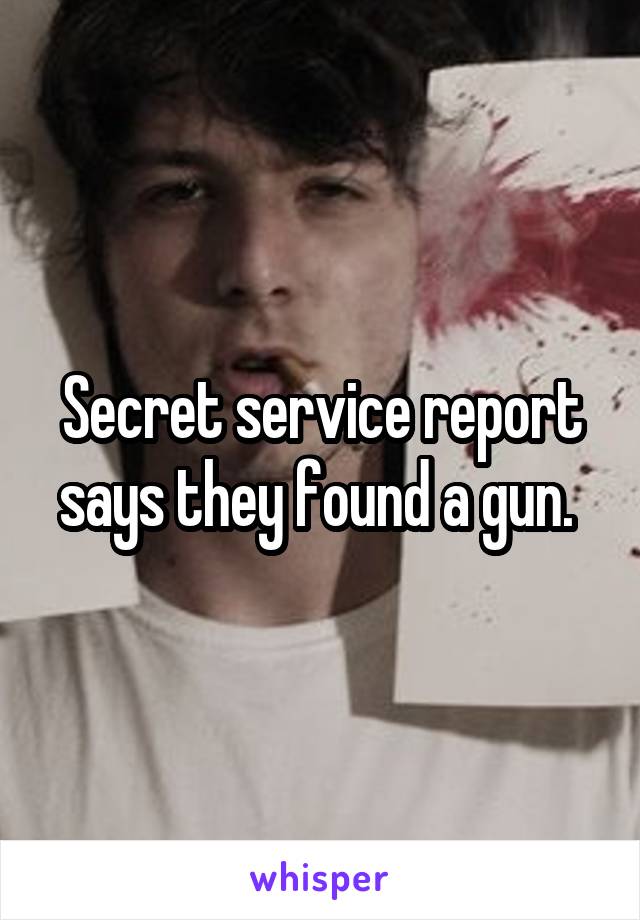 Secret service report says they found a gun. 