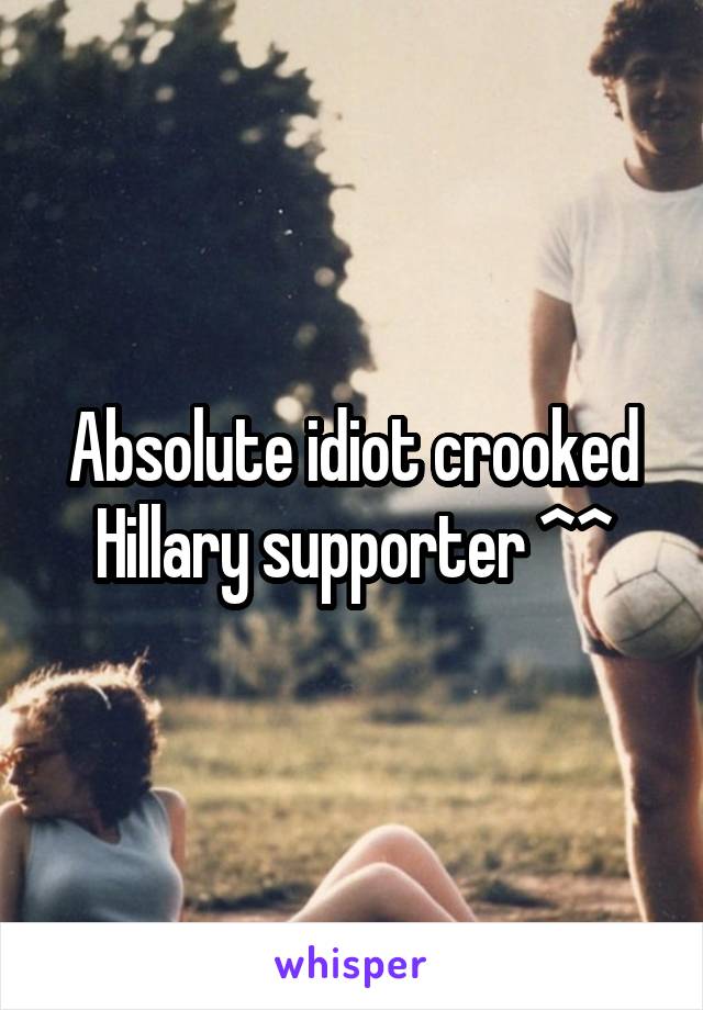 Absolute idiot crooked Hillary supporter ^^