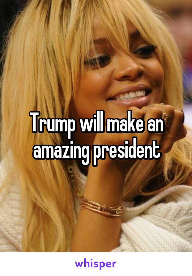 Trump will make an amazing president