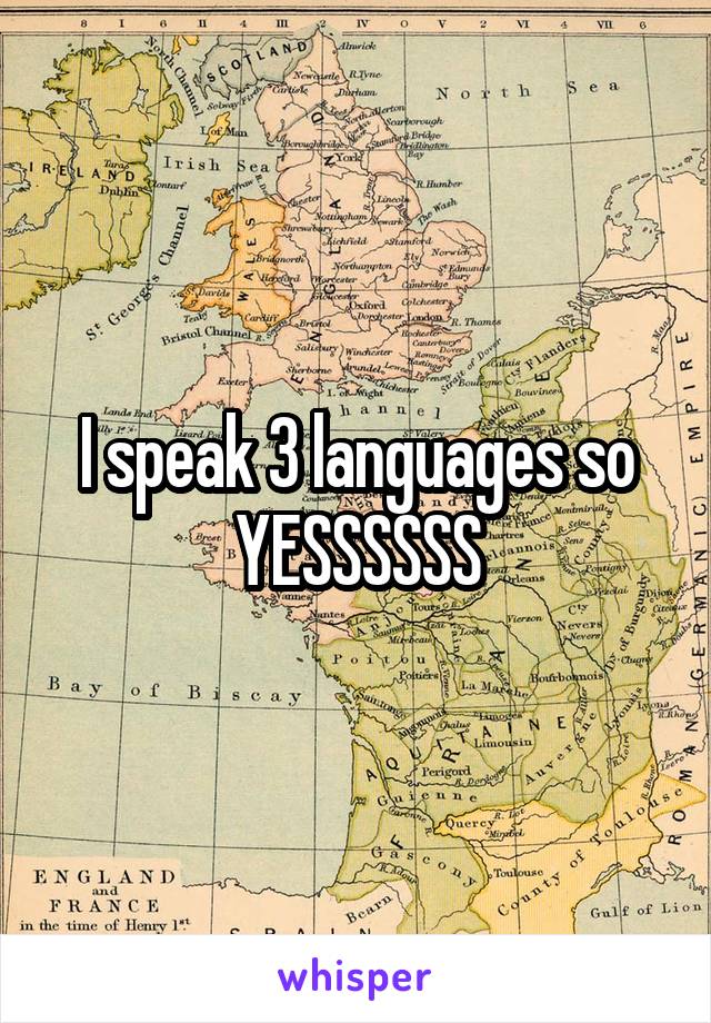 I speak 3 languages so YESSSSSS