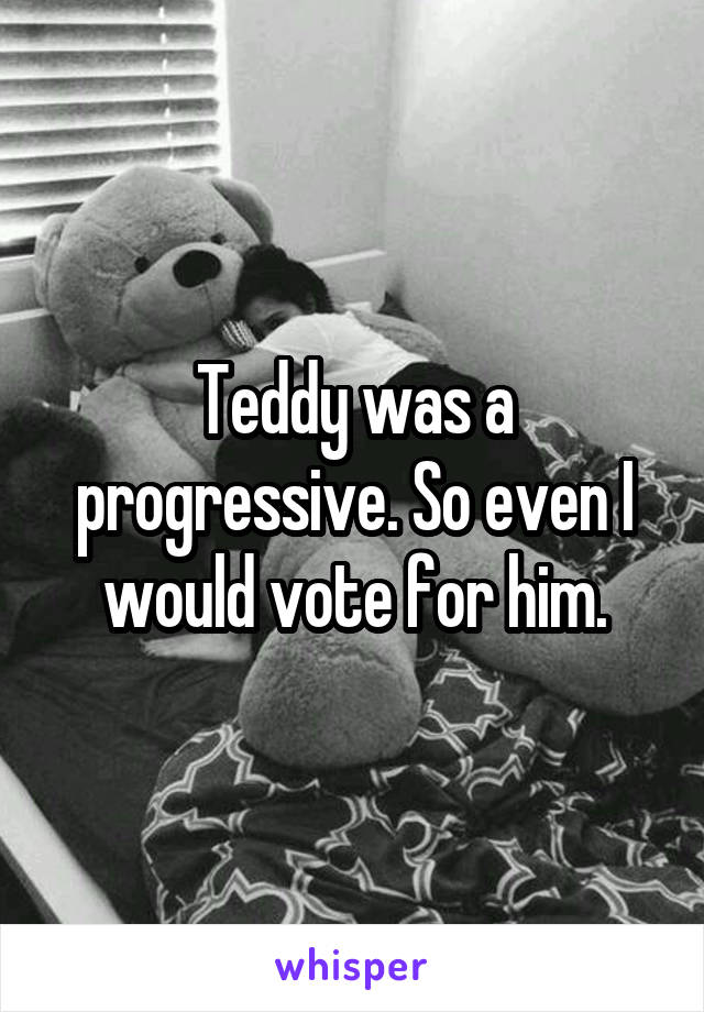 Teddy was a progressive. So even I would vote for him.