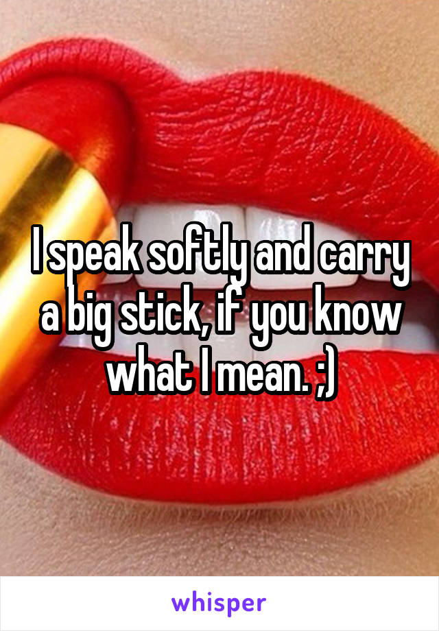 I speak softly and carry a big stick, if you know what I mean. ;)