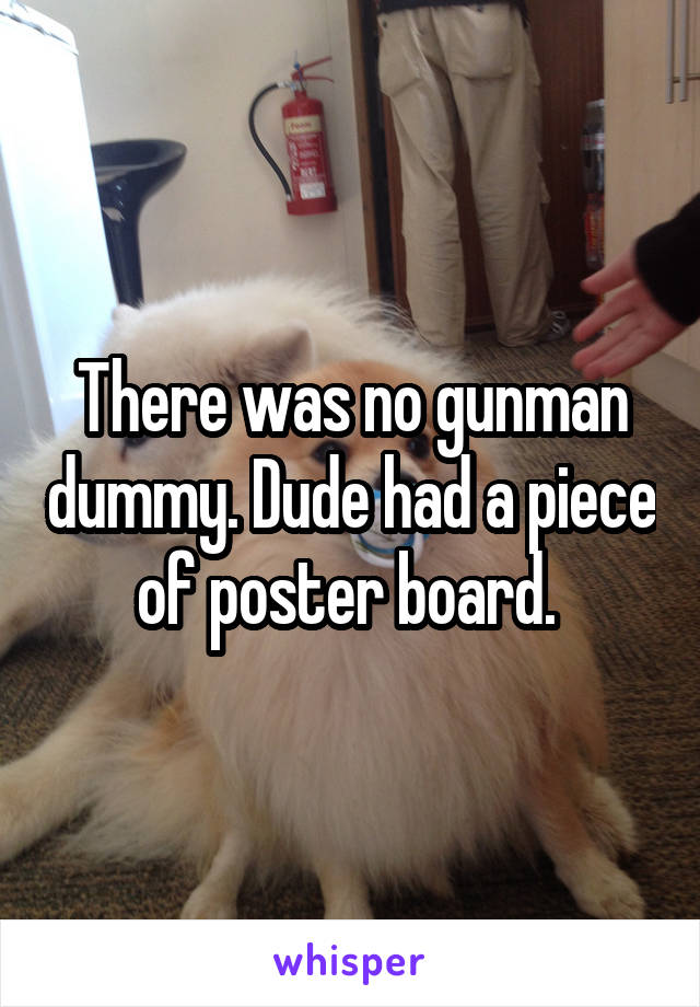 There was no gunman dummy. Dude had a piece of poster board. 