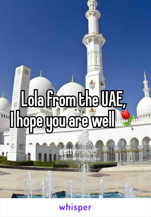 Lola from the UAE, 
I hope you are well⚘