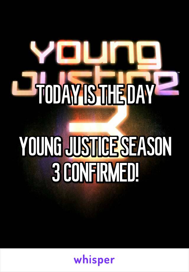 TODAY IS THE DAY

YOUNG JUSTICE SEASON 3 CONFIRMED!