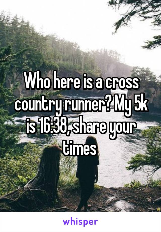 Who here is a cross country runner? My 5k is 16:38, share your times 