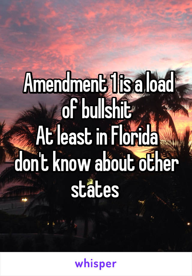  Amendment 1 is a load of bullshit
At least in Florida don't know about other states 